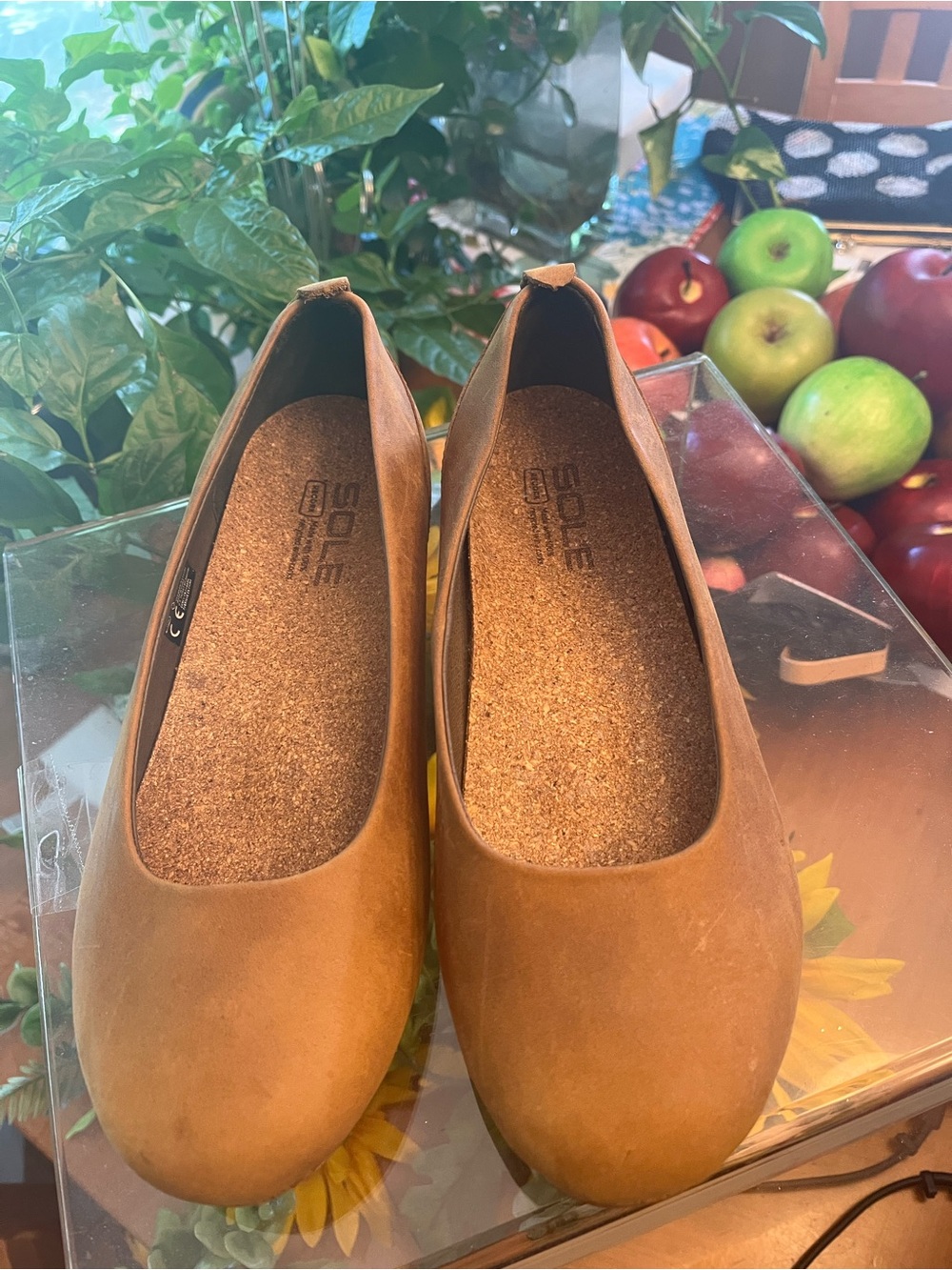 SOLE District by Re-Cork.  Tan Recycled Wine Cork Insole Ballet Flats.  Size 7